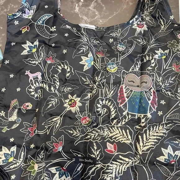 NWT Vera Bradley Owl Collapsible Tote in Night Sky Keychain - Picture 5 of 12